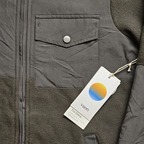 Vuori Morrow Sherpa Jacket Men Small Dark Oregano Green Long Sleeve Full Zip - Picture 6 of 15